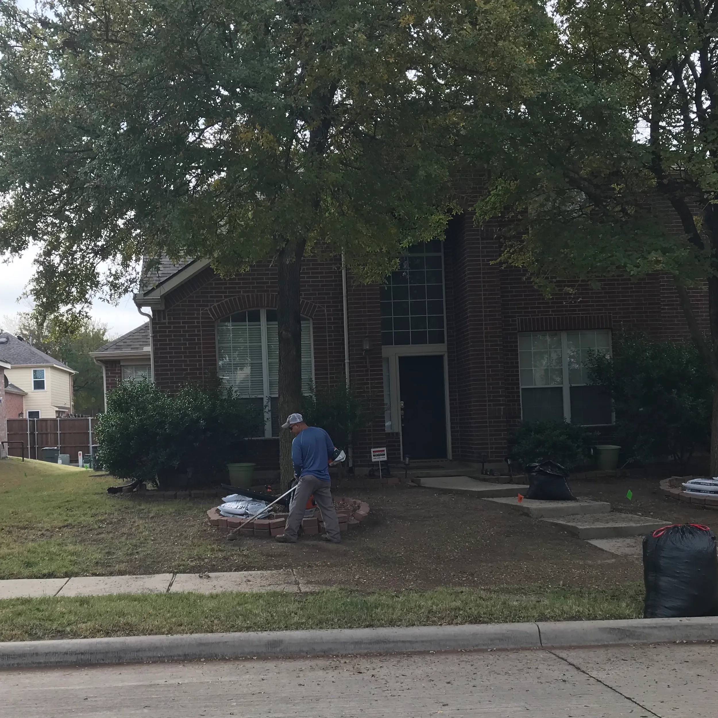 Patchy thin lawn before new sod installation